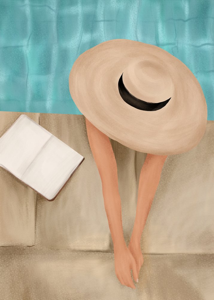 Sommerafslapning ved poolen af Flow Line