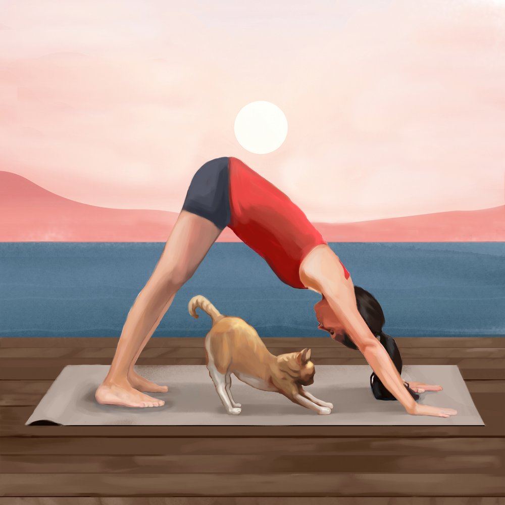 Solopgangs-yoga-kat af Flow Line