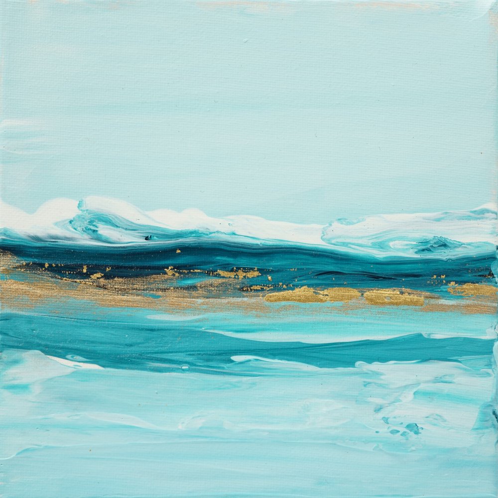 Aqua Gold Waves af Françoise Wattré