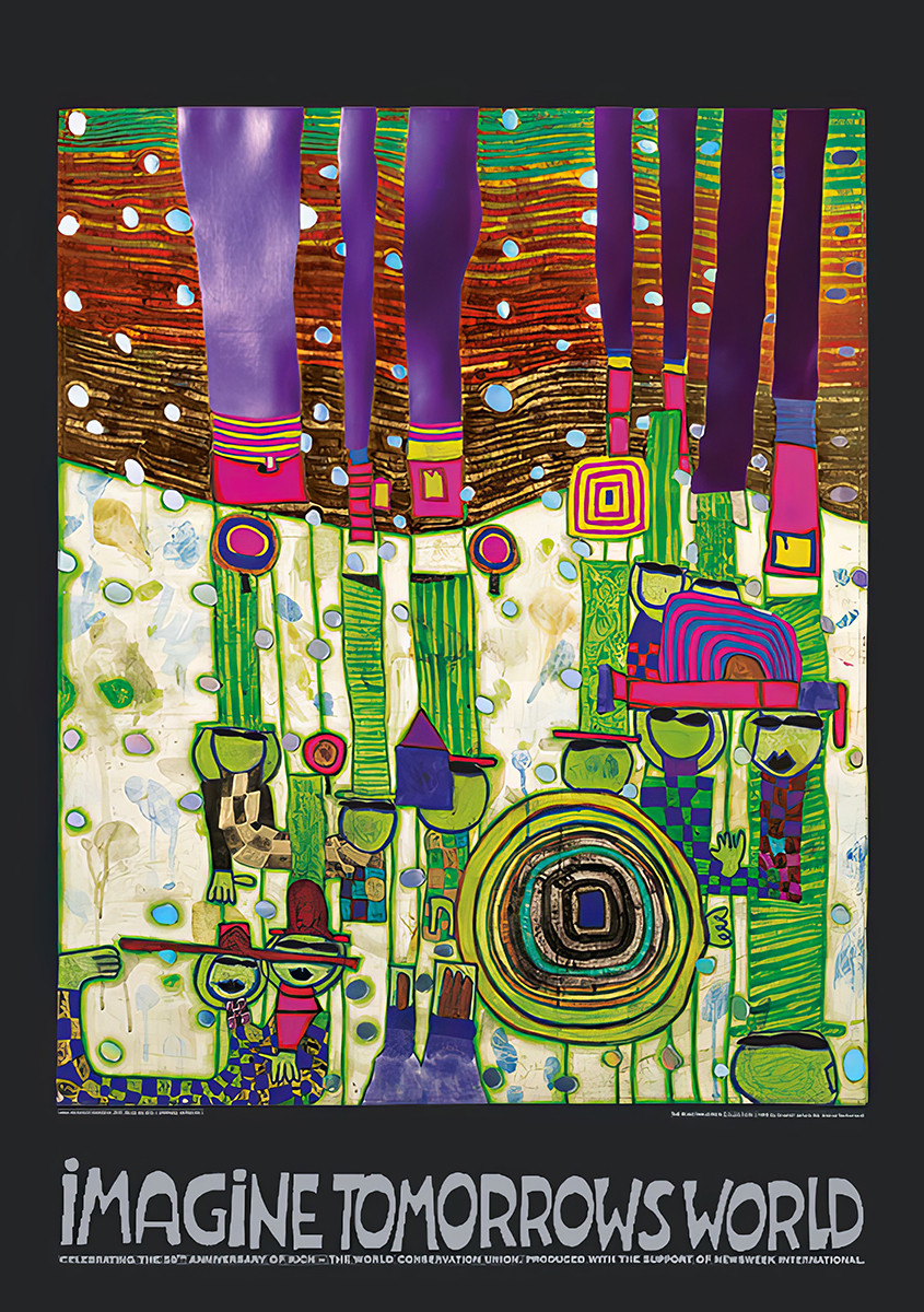 Forestil dig morgendagens verden (den grønne version) af Friedensreich Hundertwasser