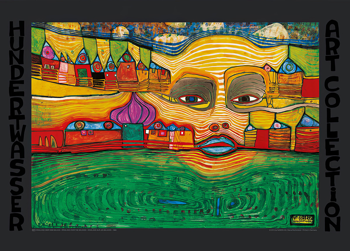 Irinaland over Balkan af Friedensreich Hundertwasser