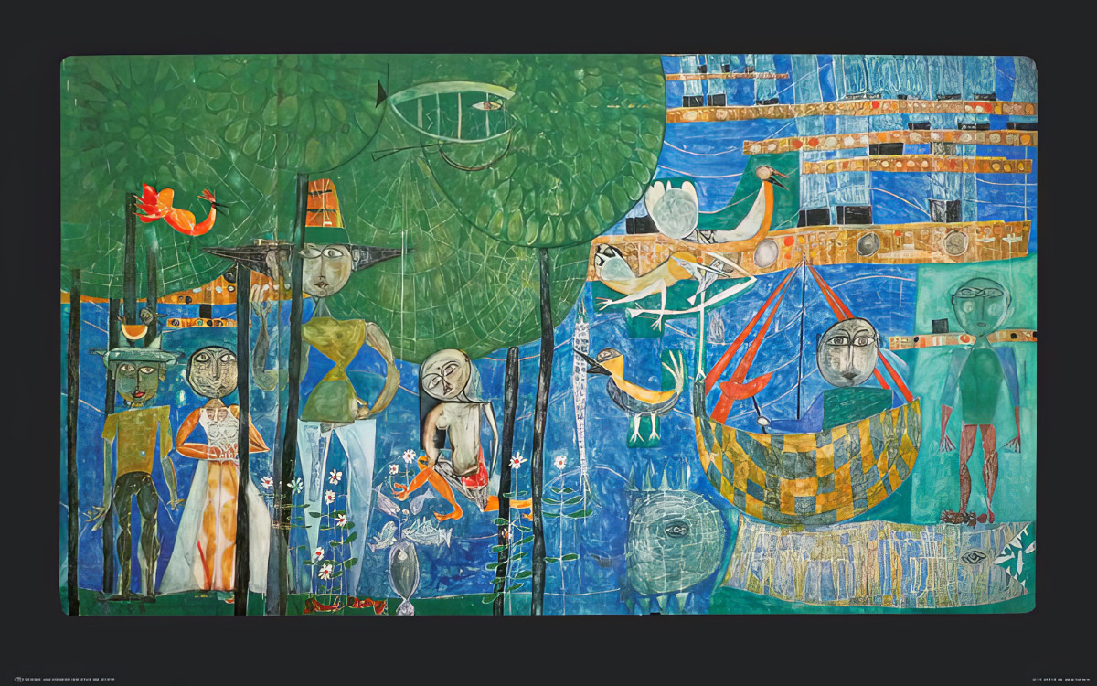 Paradis – et land med mennesker, fugle og skibe af Friedensreich Hundertwasser