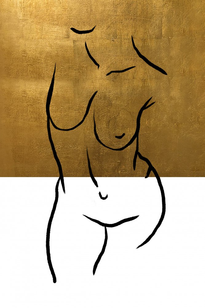 Golden Nude – Stregtegning af Fun Qui