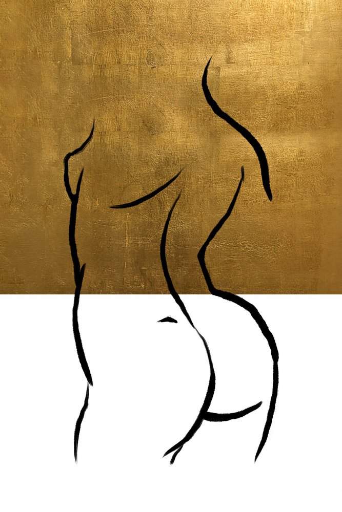 Minimalistisk guld-nude af Fun Qui