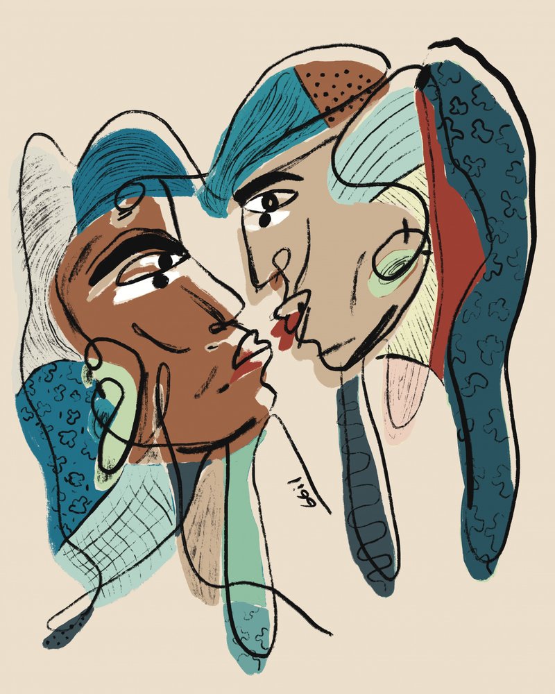 Abstrakt: Elskendes kys af GIovanna Gil Alves