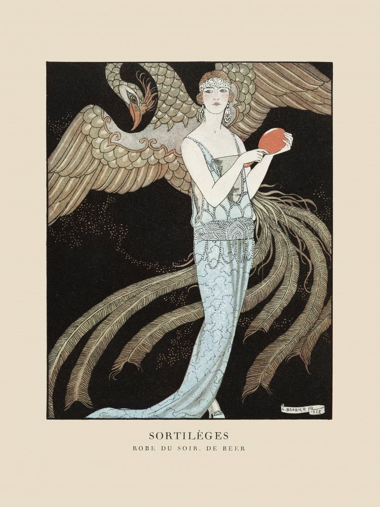Sortilèges-aftenkjole, De Beer (1922) af George Barbier af George Barbier