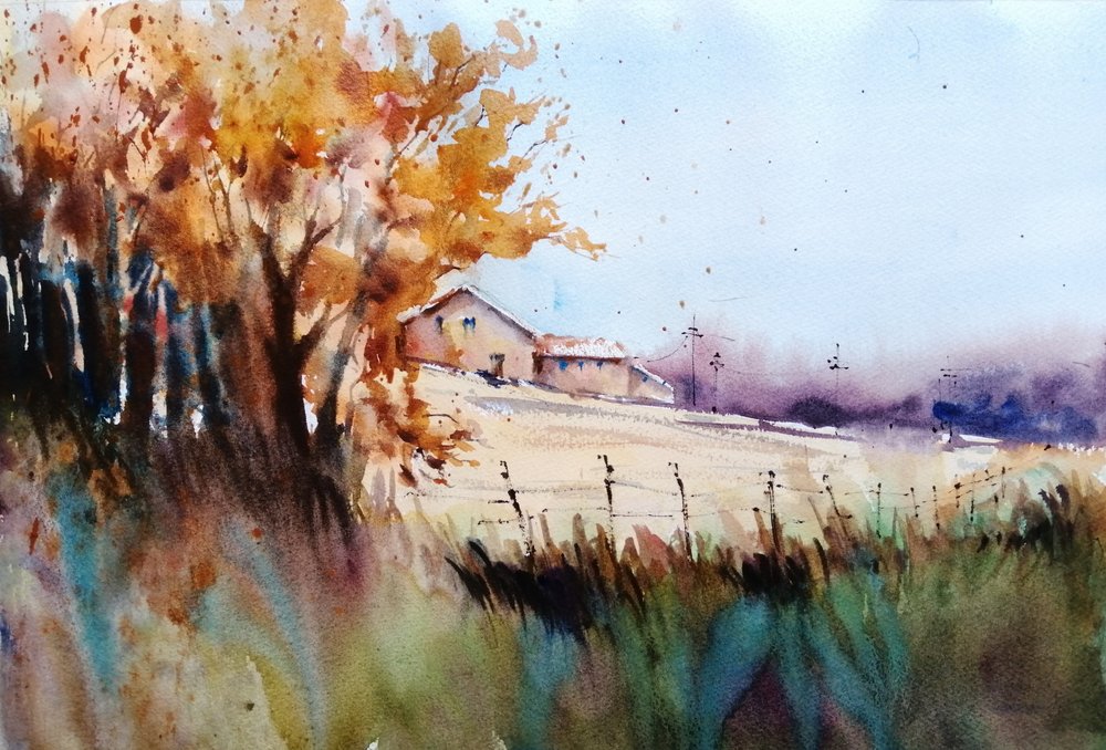 Autumn Hillside Farm af Giorgio Gosti