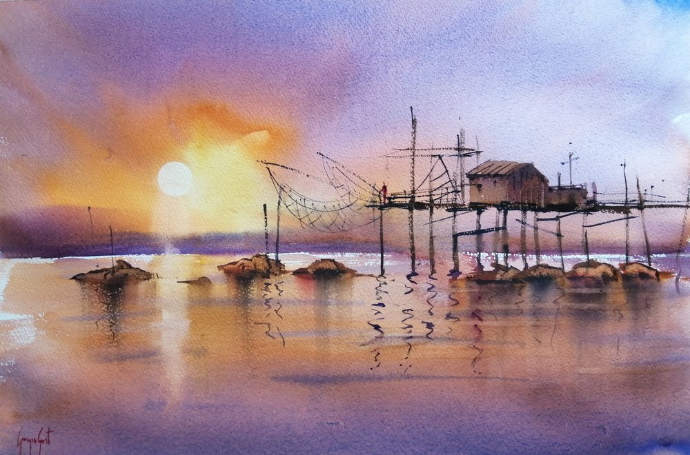 Golden Hour-fiskebroen af Giorgio Gosti