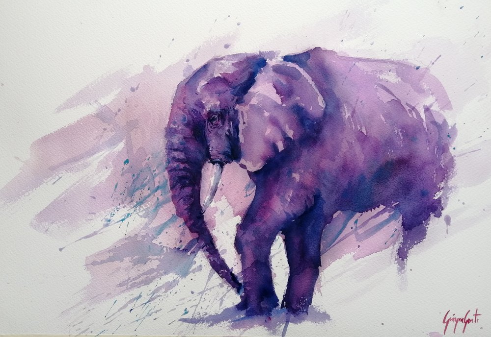 Den majestætiske lilla elefant af Giorgio Gosti