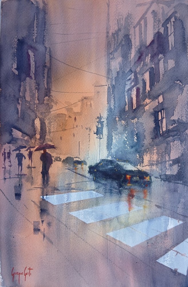 Refleksioner i en regnfuld by af Giorgio Gosti
