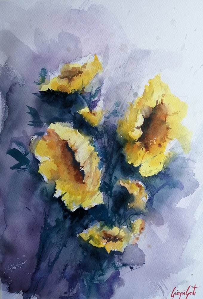 Strålende gule blomster af Giorgio Gosti
