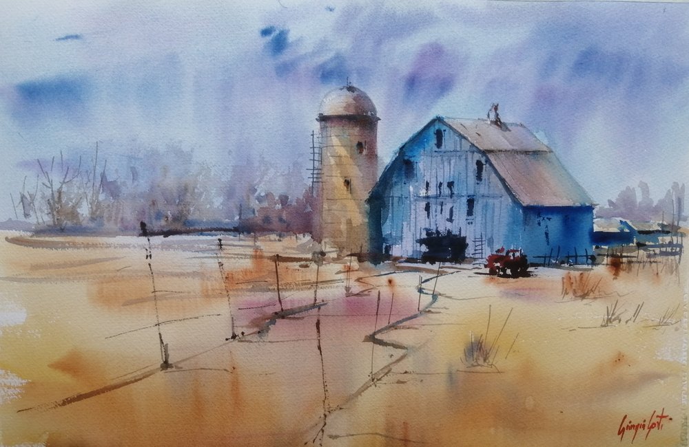 Winter Farm Barn af Giorgio Gosti