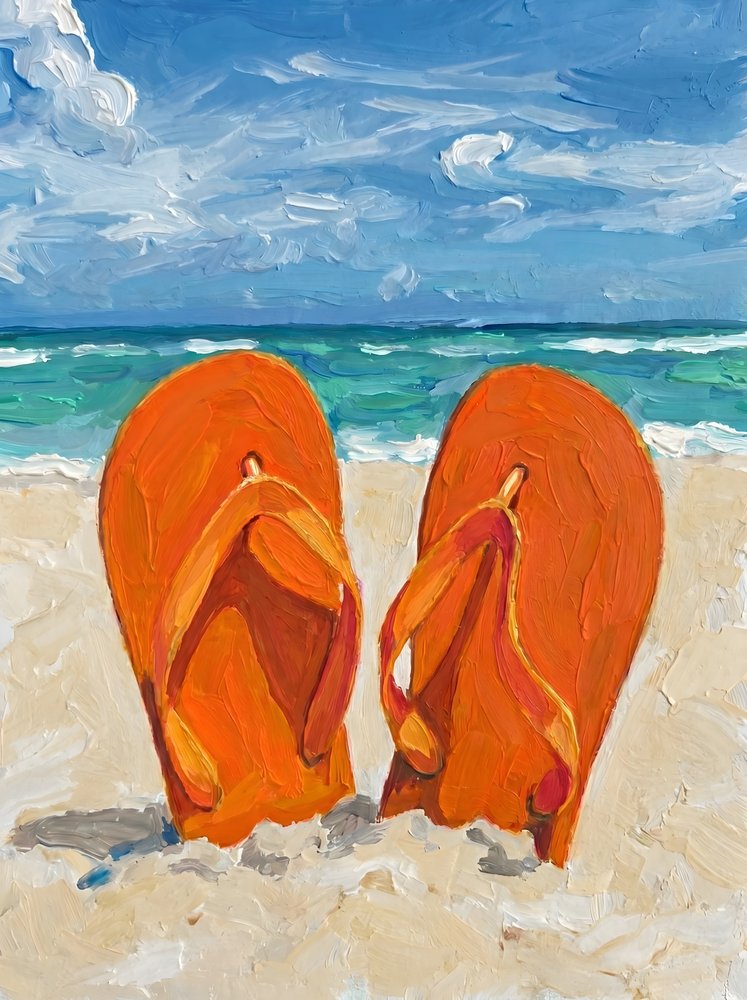 Orange flip-flops til stranden af HUGO