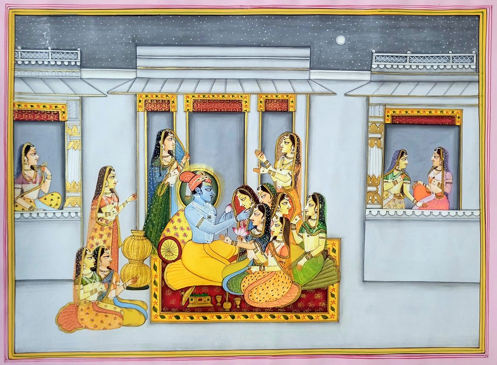 Krishna og gopis om natten af IMAGINEERS STUDIO