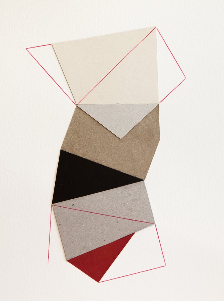 Geometrisk papircollage af Ildefonso Martín