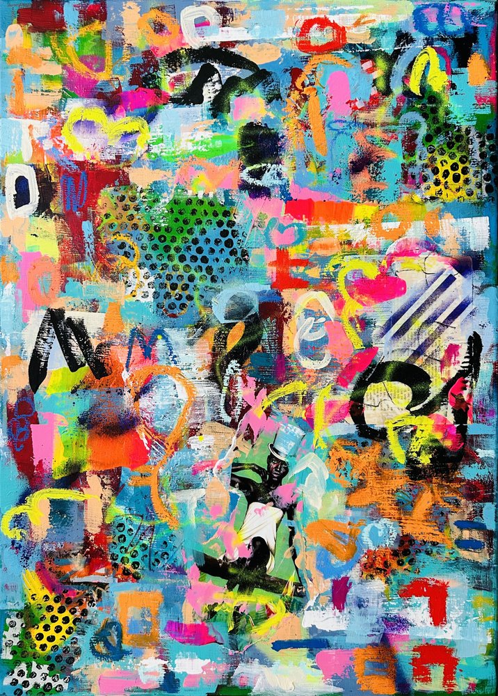 Livlig abstrakt graffiti af Irene Chua