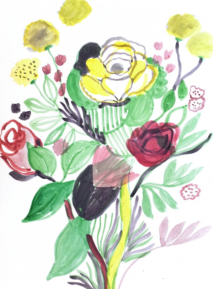 Farverig blomsterbuket af Iria Fernandez