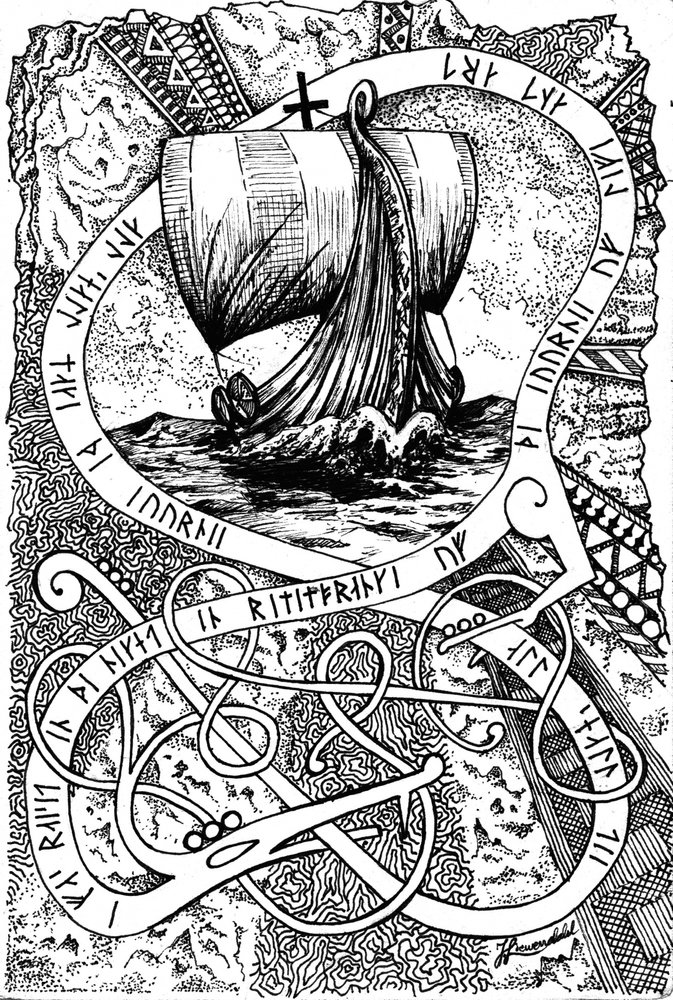 Nordisk runeskib af Johan Liewendahl