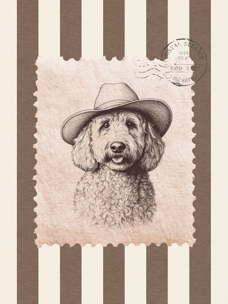 Cowboy-puddel-frimærke af Jolly and Dash