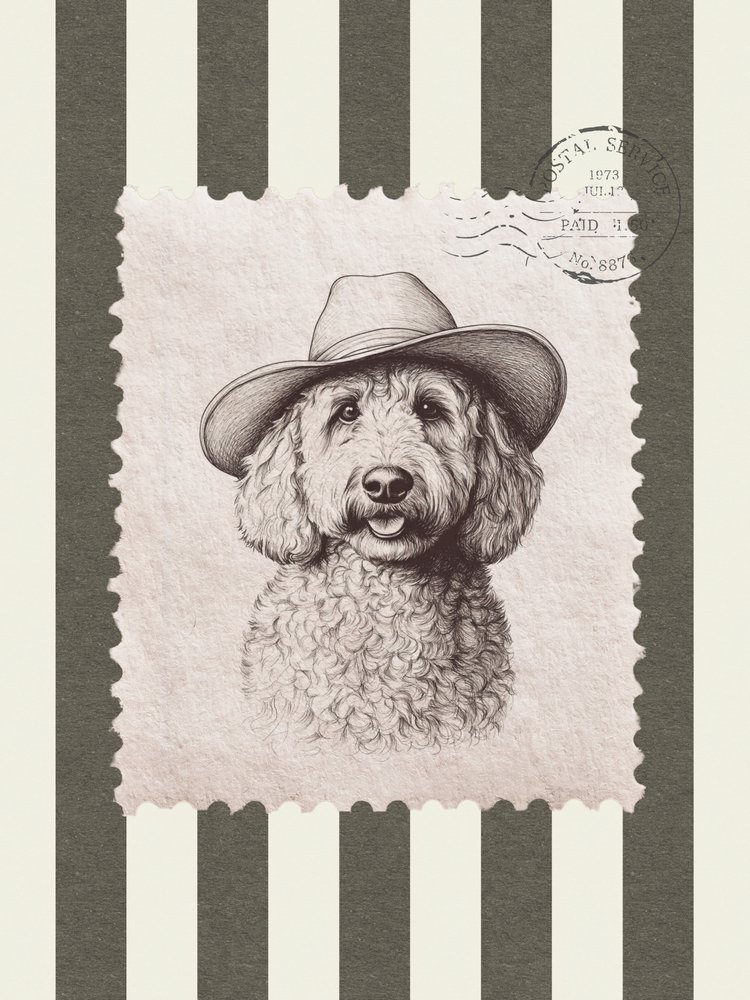 Goldendoodle-cowboyhat af Jolly and Dash