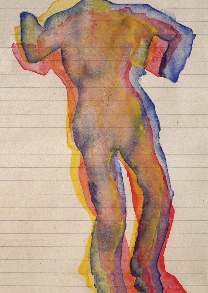 Farverig figur i lag af Joshua Hoskins