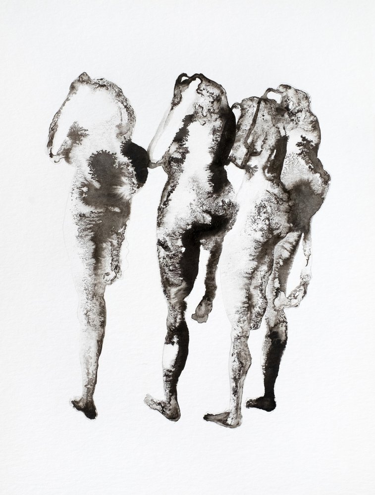 Tre blækfigurer af Joshua Hoskins