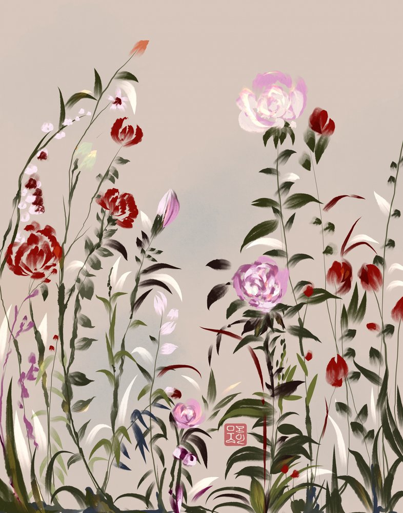 Maleriske blomster i haven af Josie George