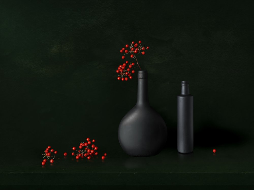 Moderne bær-stilleben af Juan Antonio Palacios