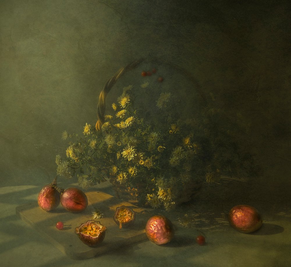 Stemningsfulde passionsfrugtblomster af Judy Tseng