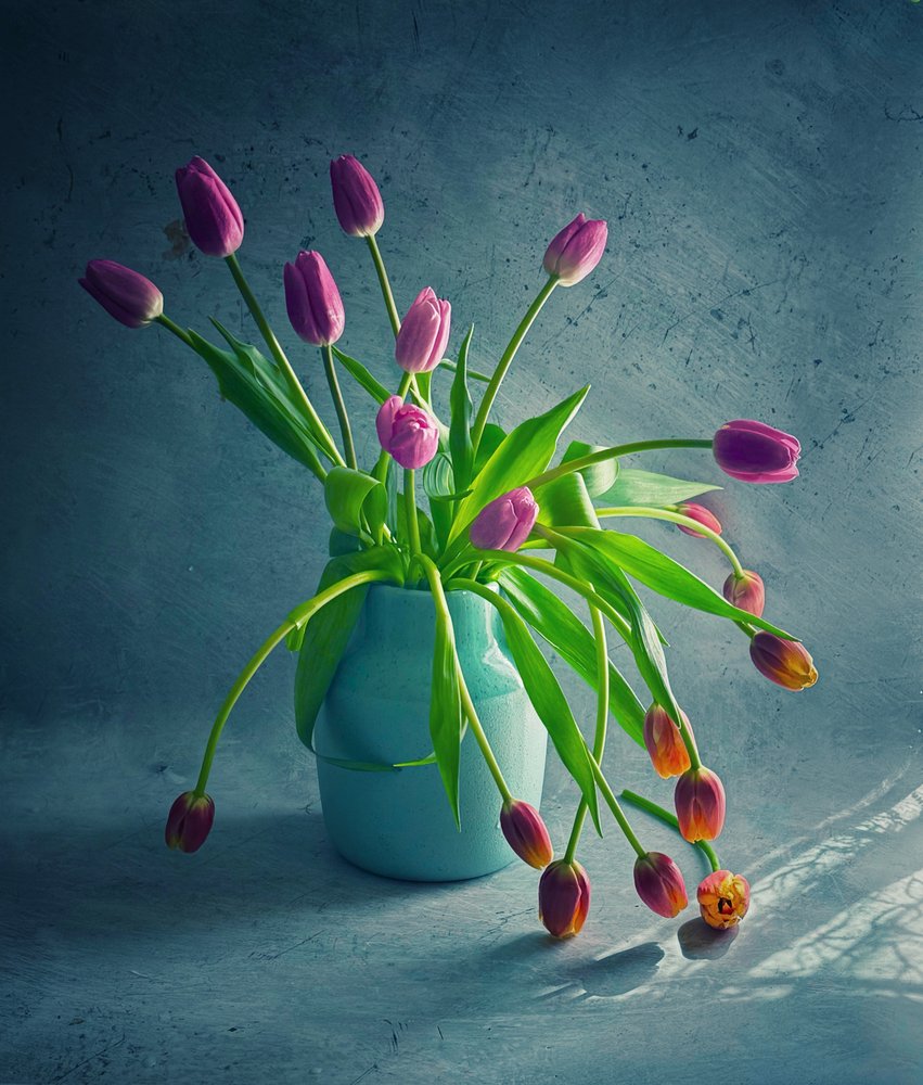Farvestrålende, hængende tulipaner af Judy Tseng