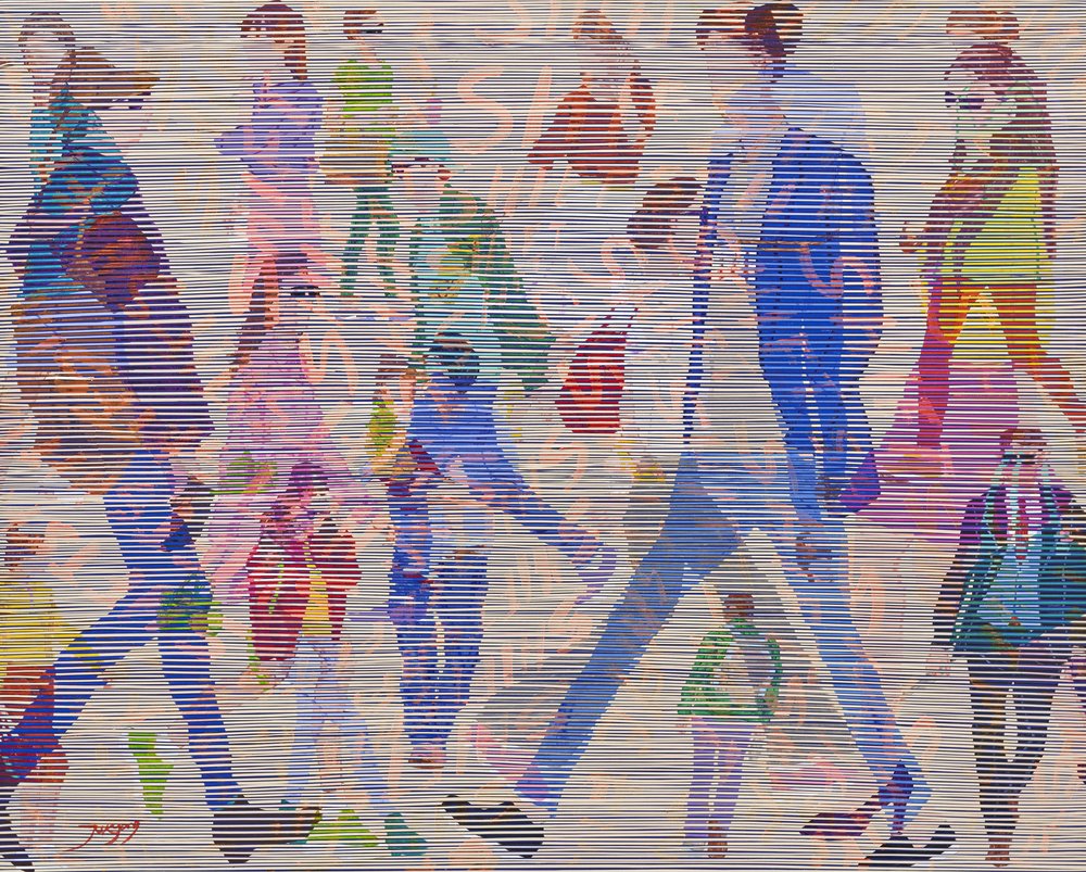 Abstrakte byvandrere af Jukyong Park