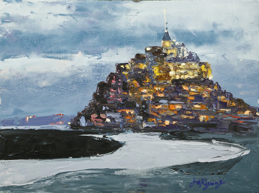 Aftenlys over Mont Saint-Michel af Jukyong Park