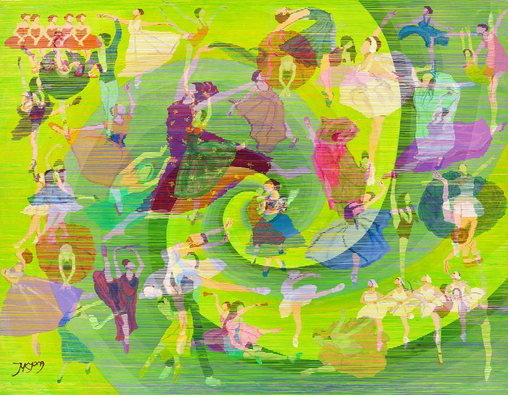 Livlig dansende hvirvel af Jukyong Park