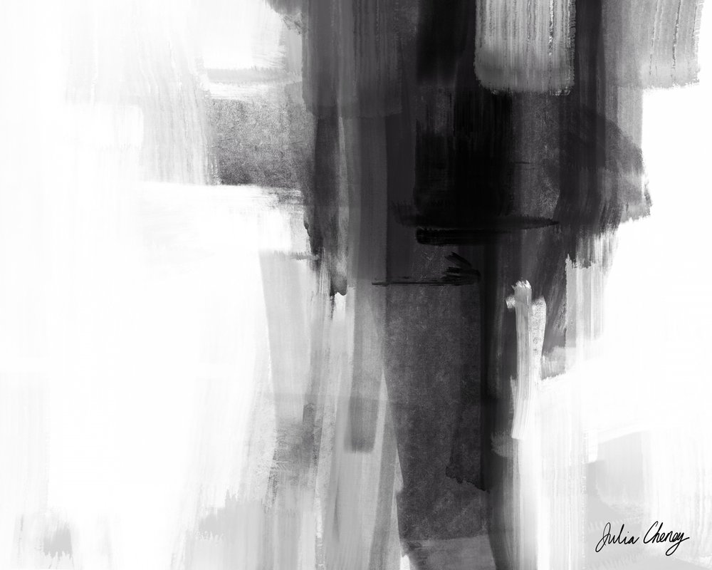 Moderne abstrakt kontrast af Julia Cheney