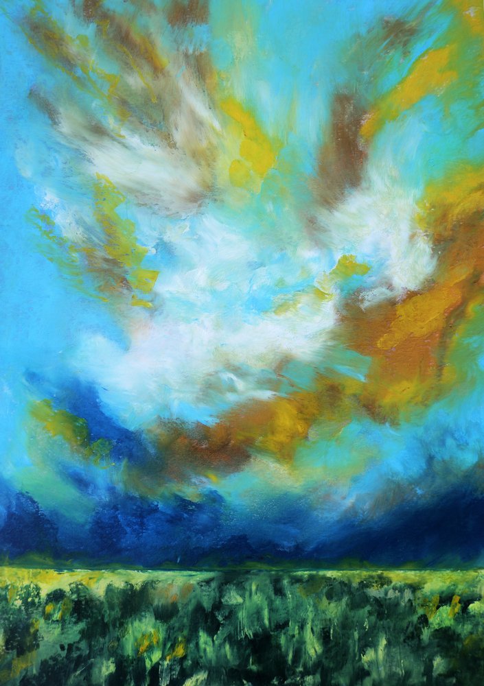 Dramatisk himmel over marken af Justyna Jaszke