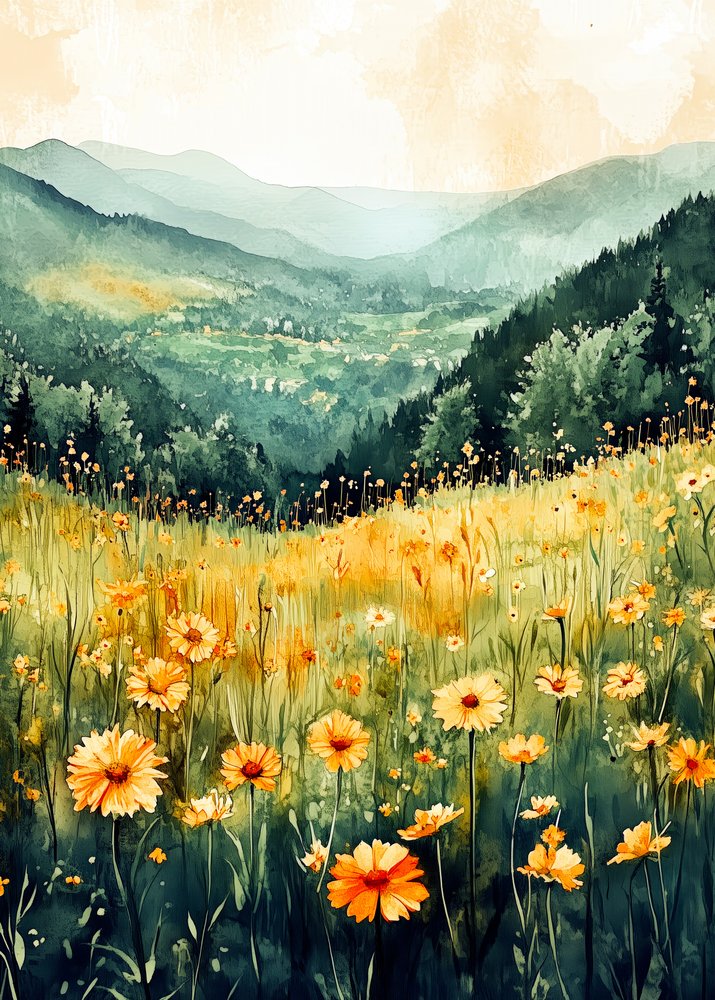 Bjergblomstereng af Justyna Jaszke