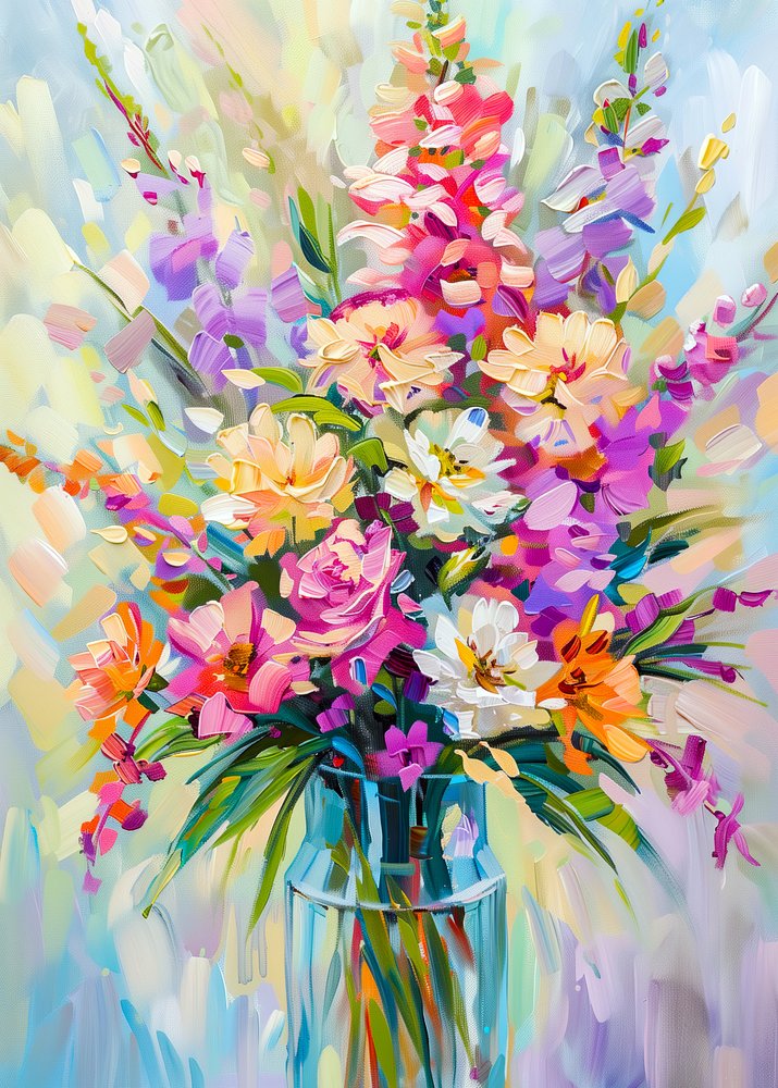 Farverig blomsterbuket af Justyna Jaszke