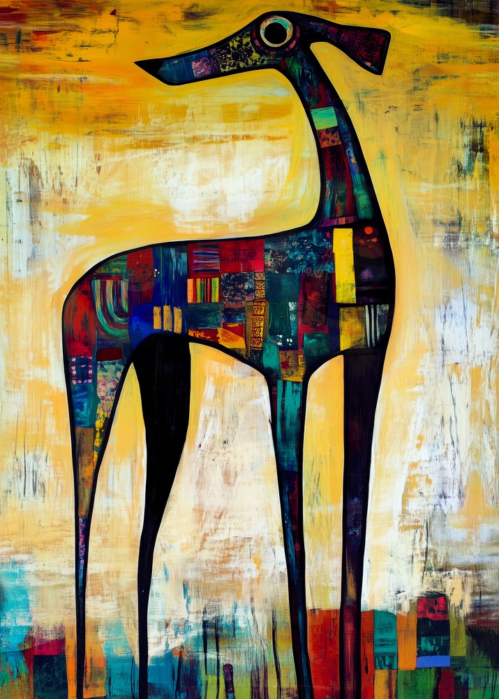Farverig patchwork-hund af Justyna Jaszke