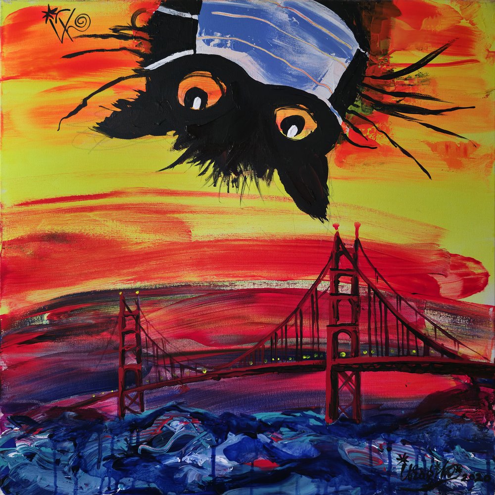 Den maskerede kat ved solnedgang i San Francisco af Kanat Ibragimov