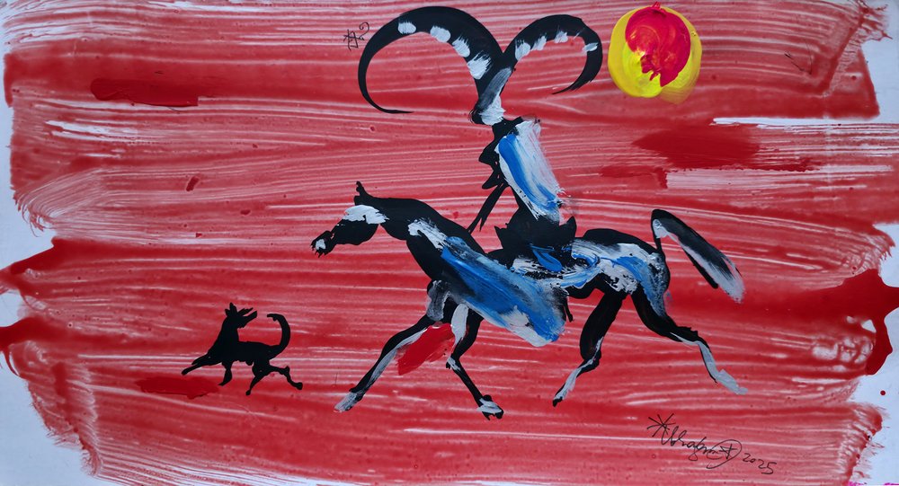 Wild Rider Rød himmel af Kanat Ibragimov