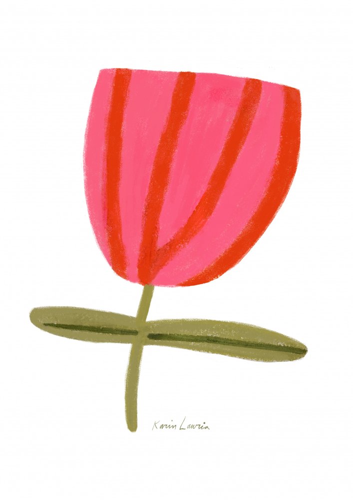 Moderne lyserød blomst af Karin Lauria