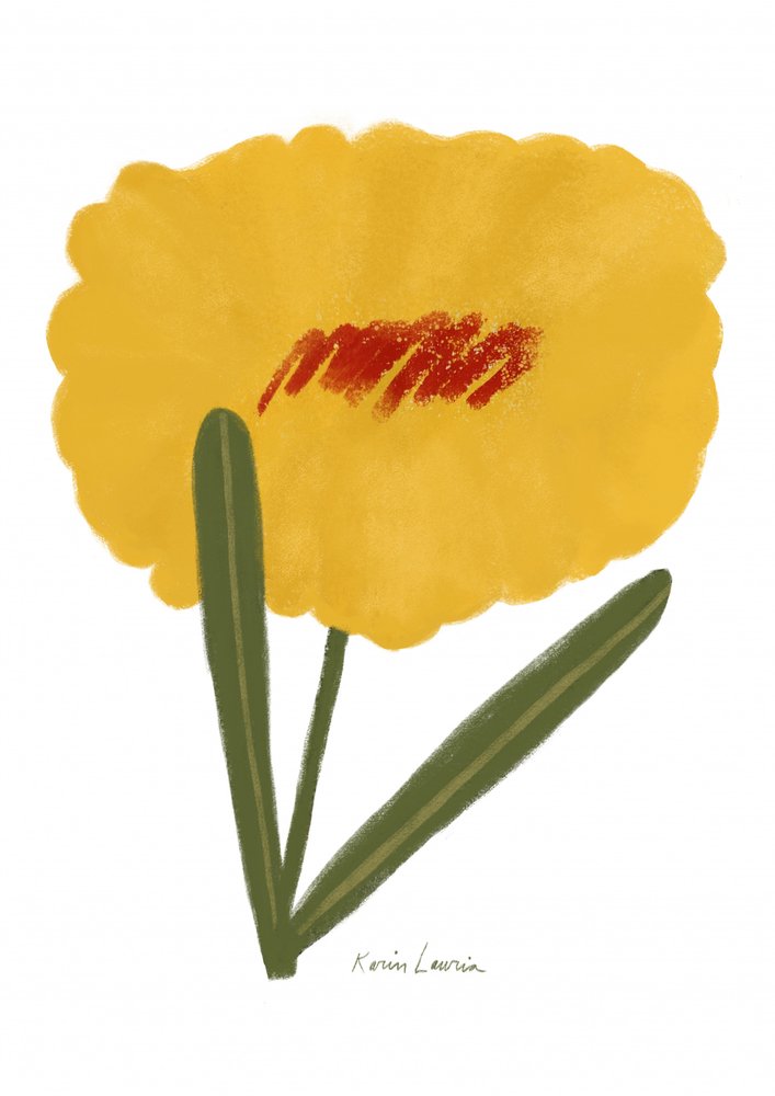 Enkel gul blomst af Karin Lauria