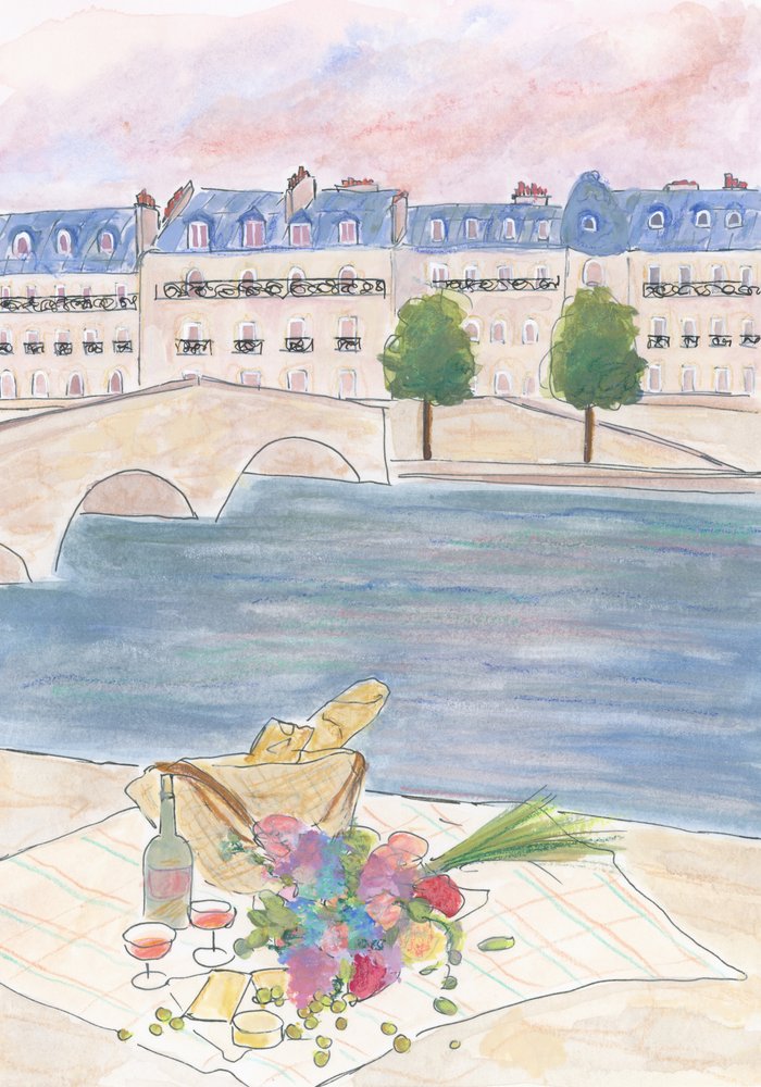 Picnic ved Seinen i Paris af Katharina Puritscher