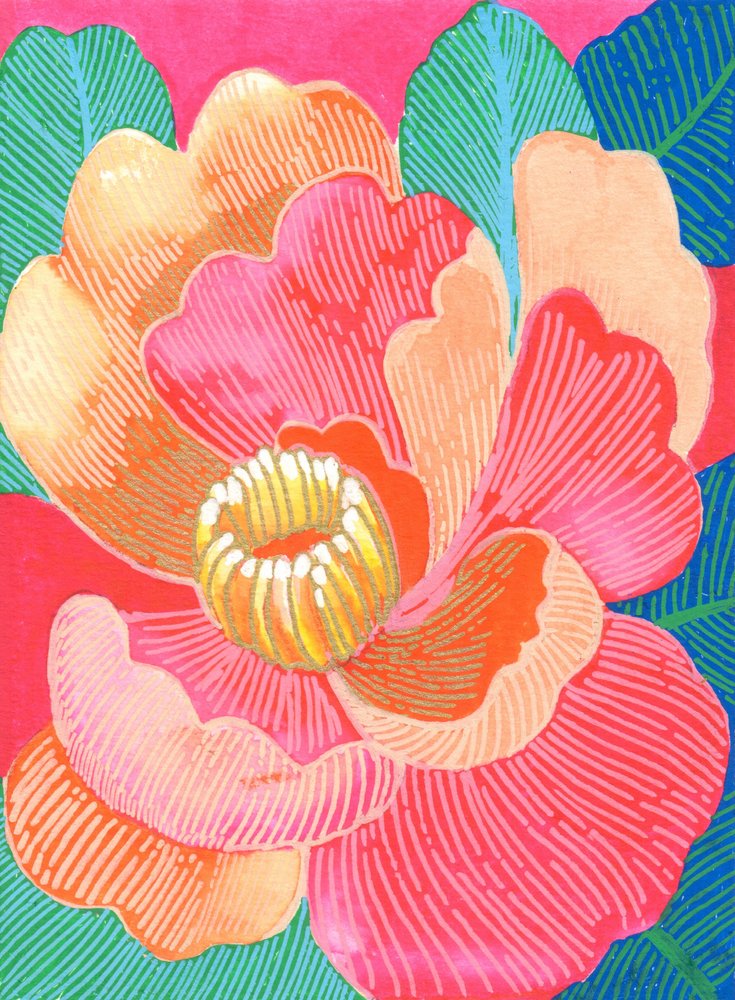 Farverig tropisk blomst af Katie O'Shea