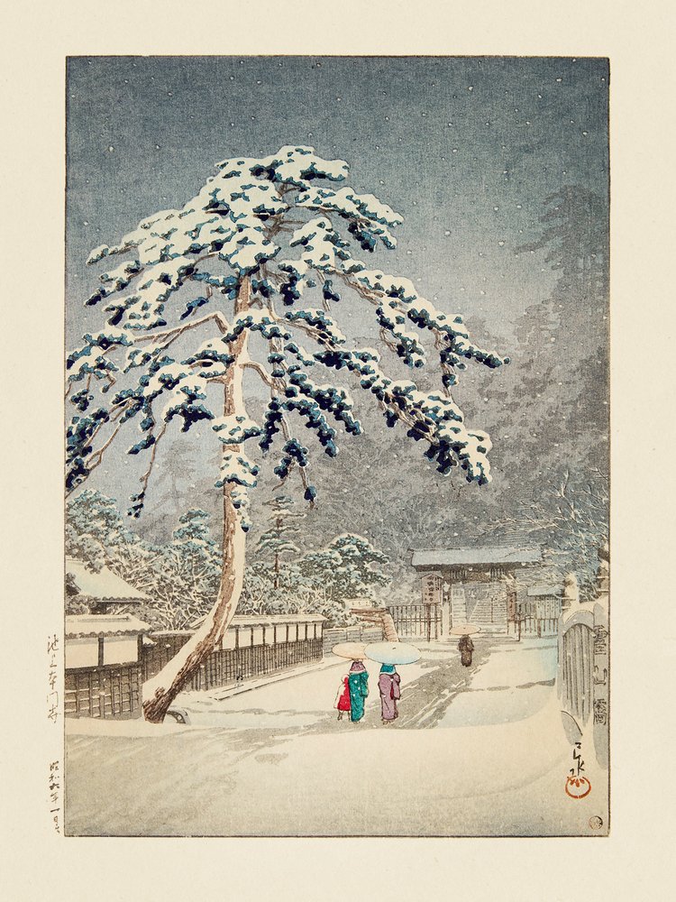 Ikegami Honmonji (Honmon-templet, Ikegami) (1931) af Kawase Hasui
