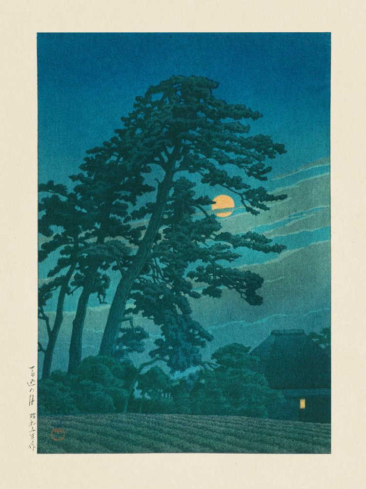 Månen ved Magome af Kawase Hasui