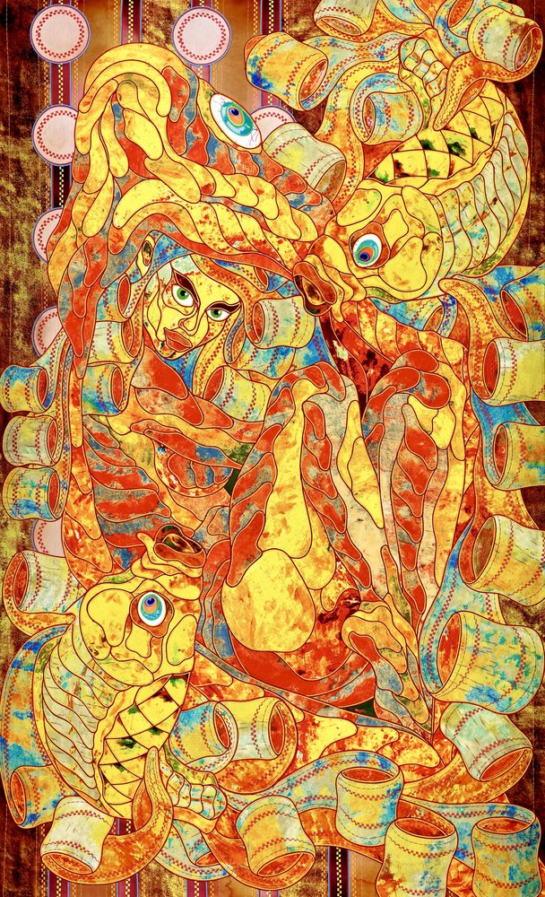 Farverig mosaikfigur af Kostyantin Malginov