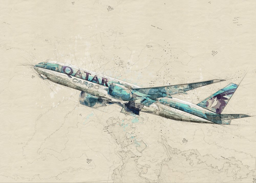 Dynamisk fragtflyvning af Lembayung senja studio [Vintage Poster]