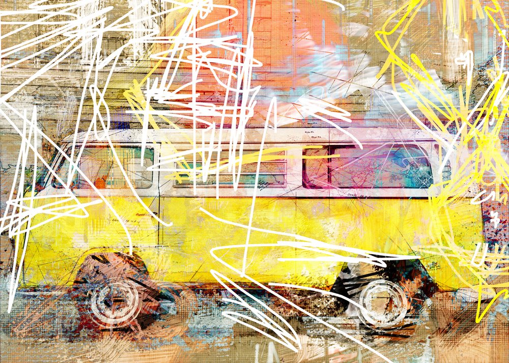 Retro-van-gadekunst af Lembayung senja studio [Vintage Poster]