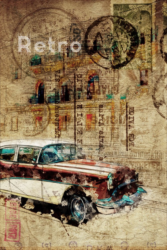 Rustik retro-bybil af Lembayung senja studio [Vintage Poster]